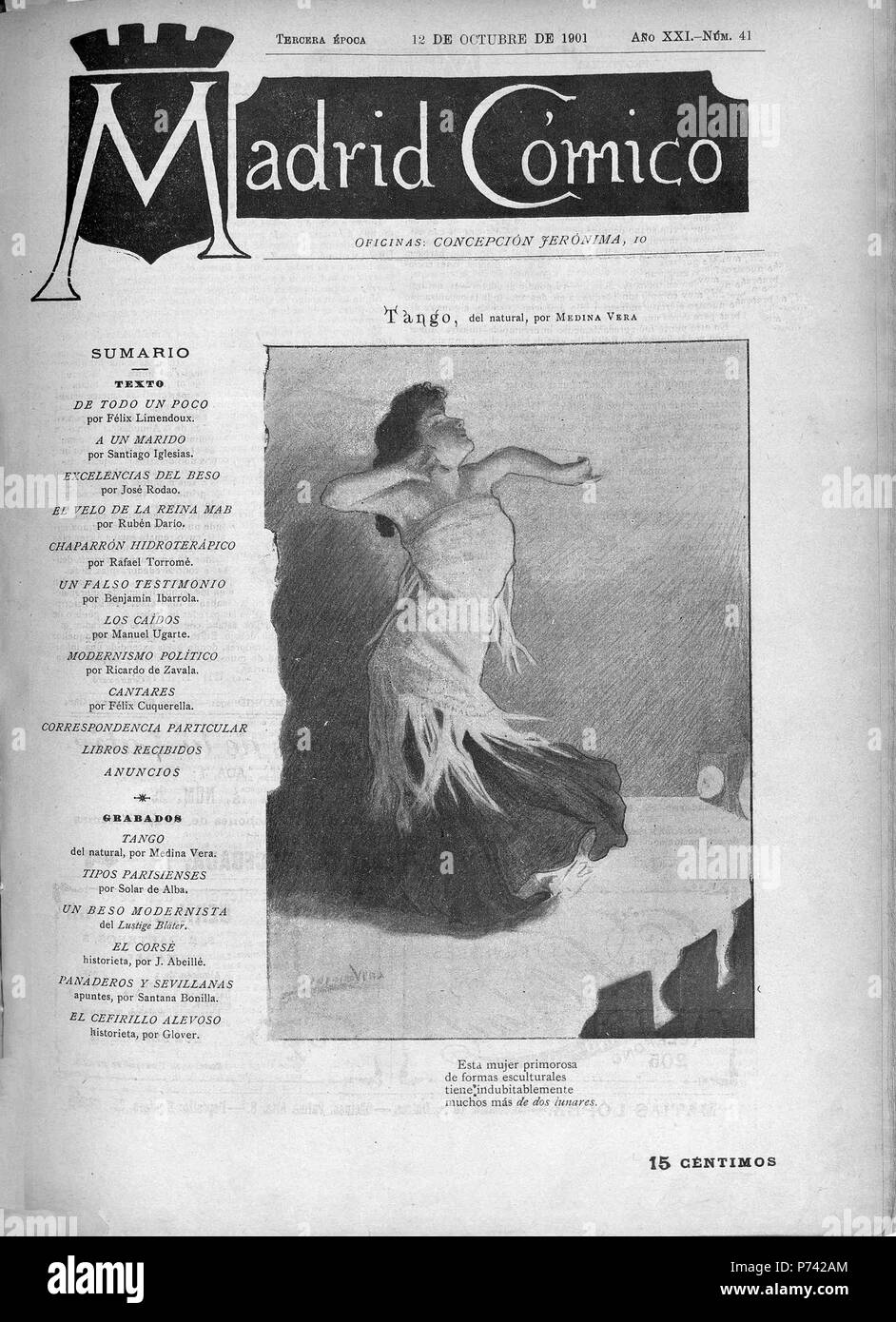 2 1901-10-12, Madrid Cómico, Tango, Medina Vera Banque D'Images