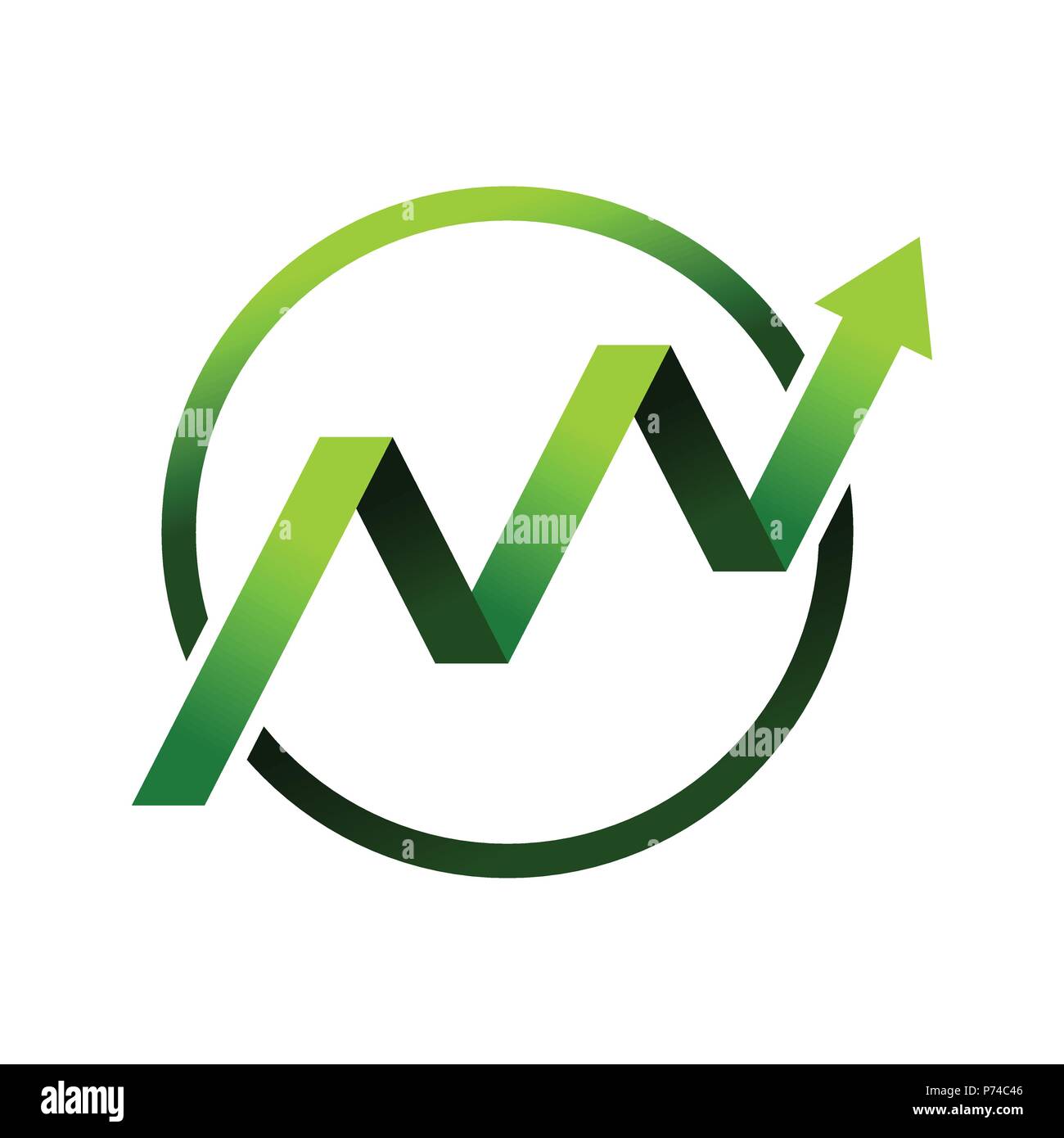 La croissance financière vert cercle symbole vecteur Conception Logo Graphique Illustration de Vecteur