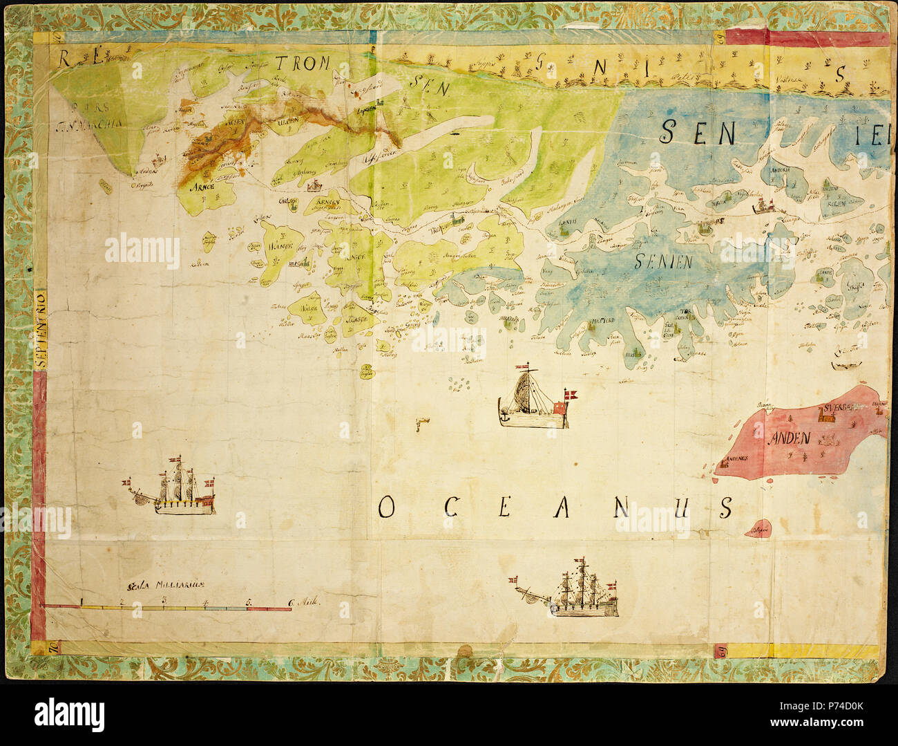 Norlandiakartet blad 3 - Cartographer Ukjent Banque D'Images