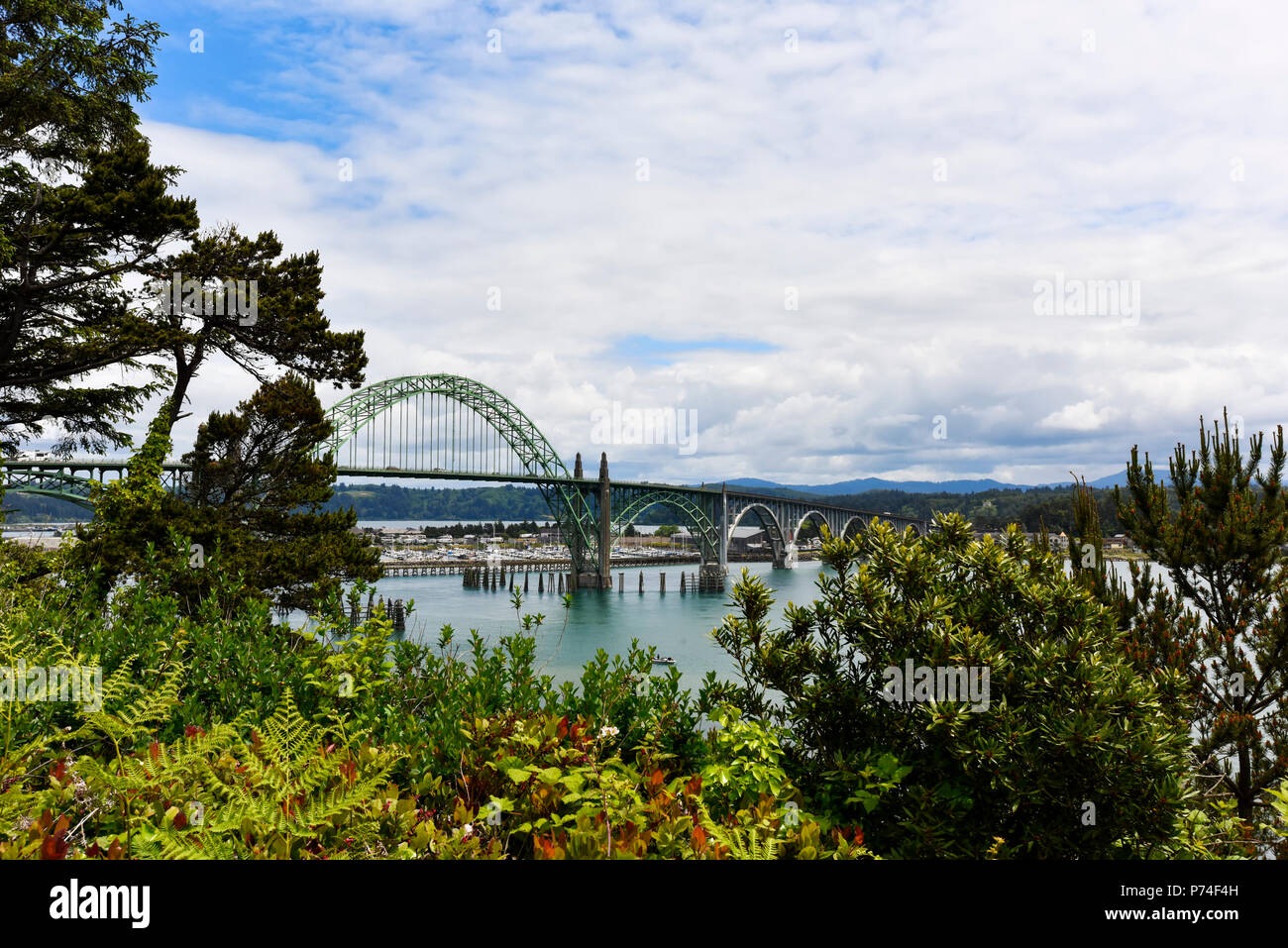 Yaquina Bay Bridge, Newport, Oregon Banque D'Images