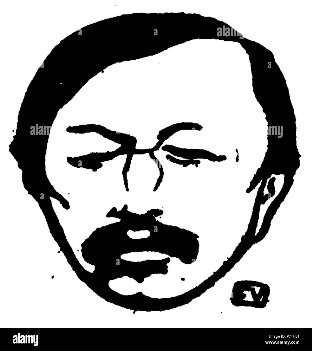 Portrait du poète français Gustave Kahn (1859-1936) tirées du livre des masques (vol. II, 1898) par Remy de Gourmont (1858-1916) . vers 1896 134 Gustave Kahn par Vallotton Banque D'Images