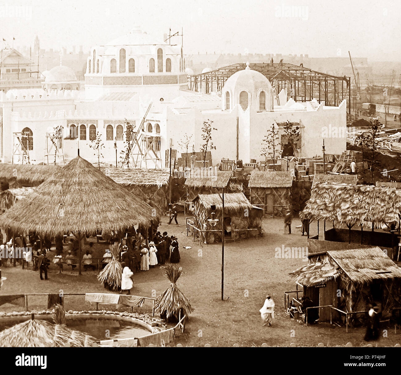 Le Senagalese Village, l'exposition franco-britannique à White City, Londres, en 1908 Banque D'Images