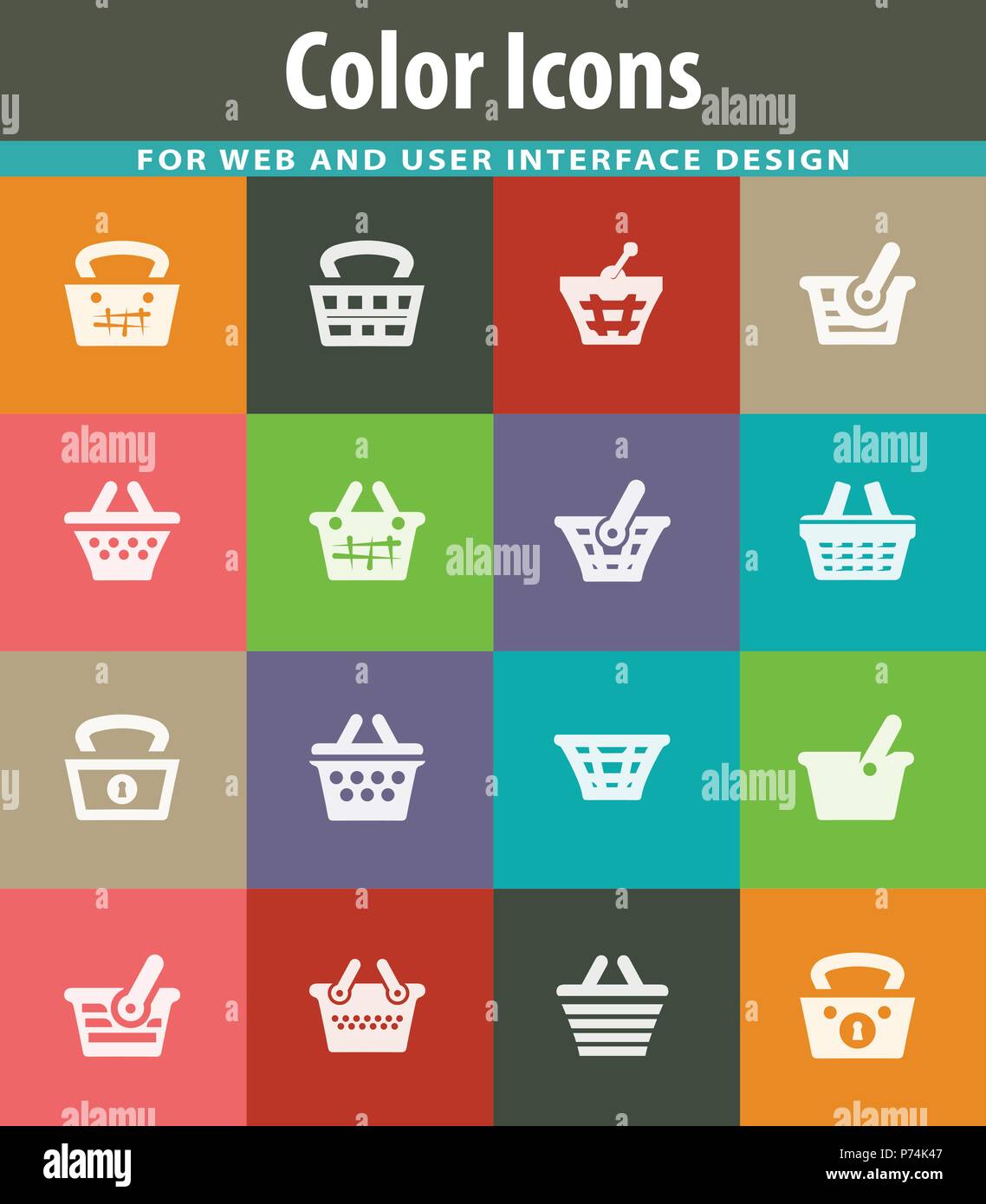 Panier icons set Illustration de Vecteur