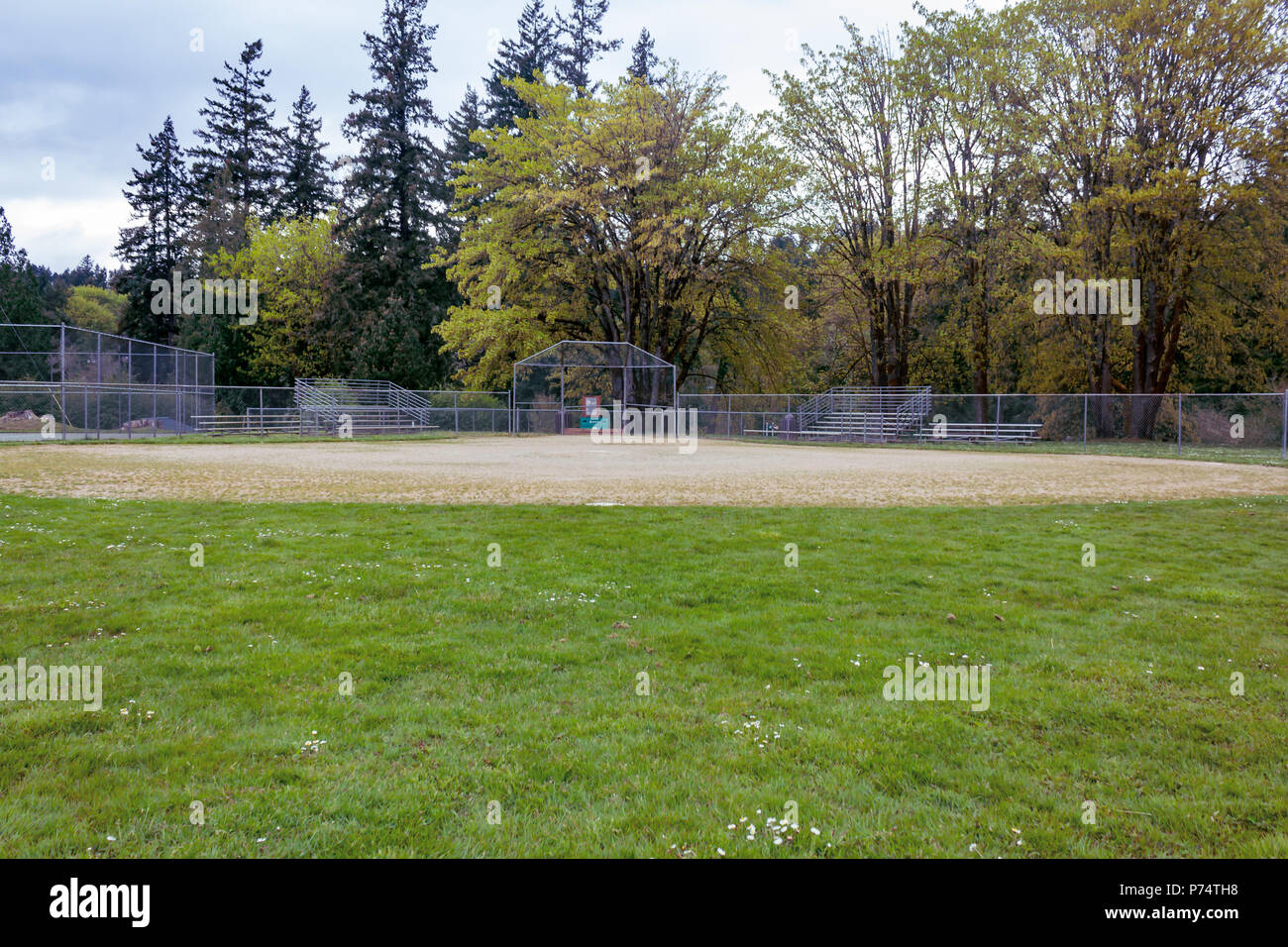 Terrain de baseball au parc Banque D'Images