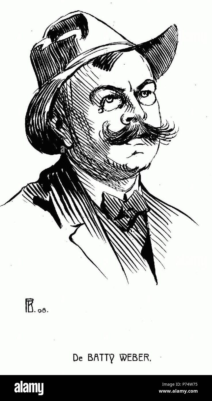 De Batty Weber (Zeechnung vum Pierre Blanc) . 21 avril 1908 (date de publication) 39 Pierre Blanc - Batty Weber Banque D'Images