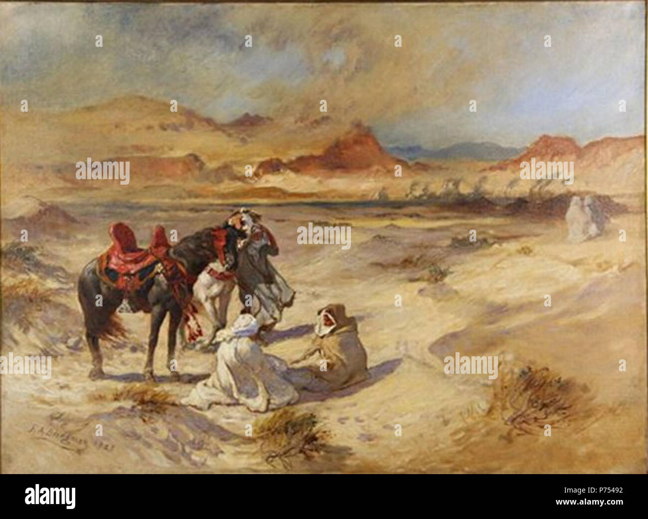 Anglais : voyageurs du désert par Frederick Arthur Bridgman . N/A 1 voyageurs 'Desert' par Frederick Arthur Bridgman Banque D'Images
