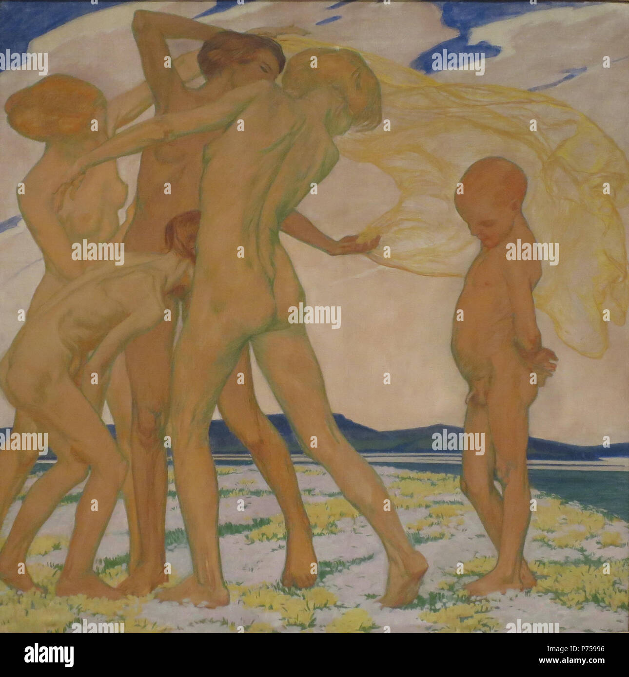 Français : une image du cycle Rhythmen English : Scherzo par Otto Friedrich, 1913, tempera sur toile, collection privée, photographié lors d'un prêt au Metropolitan Museum of Art . N/A 125 Otto Friedrich - image du cycle Rhythmen Banque D'Images