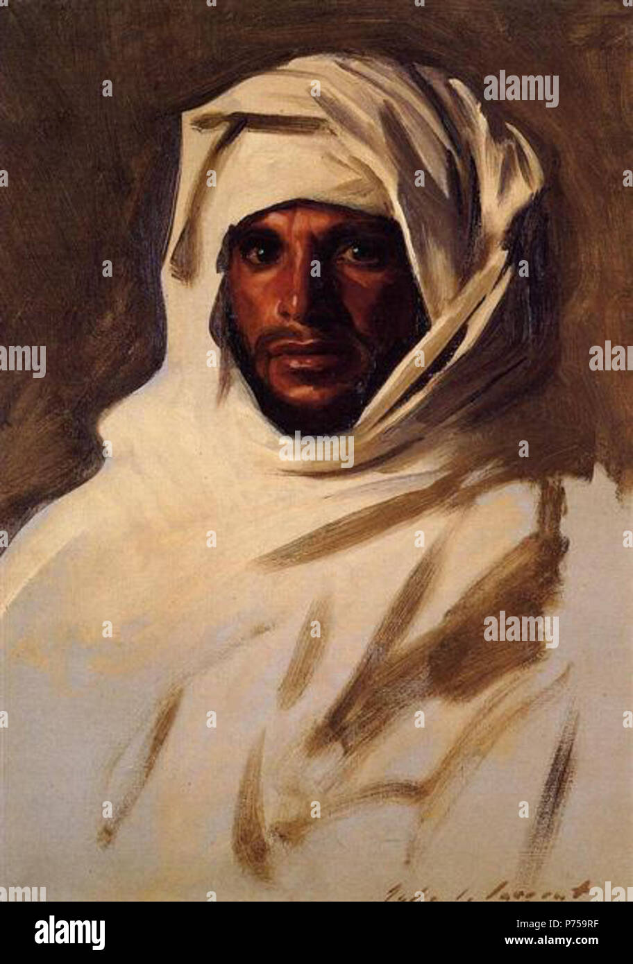 English : Date : 1891, Style : réalisme, Genre : portrait, Média : huile, toile, Emplacement : Collection privée . 18915-Un arabe bédouin.jpg !Gros Banque D'Images