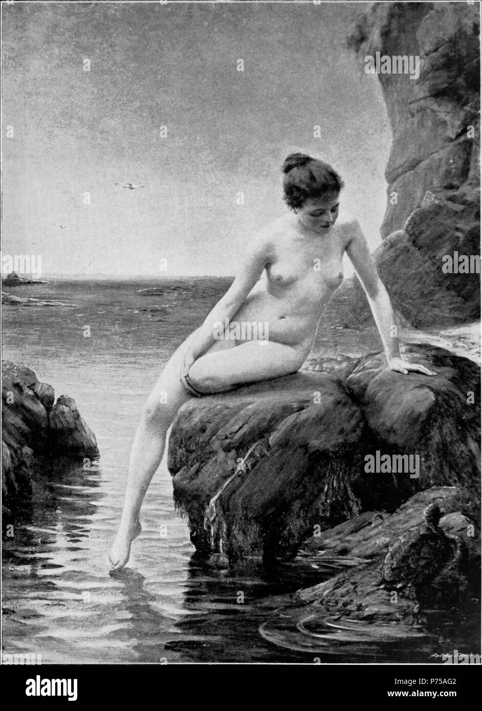 Français : une nymphe des eaux English : une nymphe de la mer . 1894 17 Bernard Evans Ward une nymphe de la mer Banque D'Images