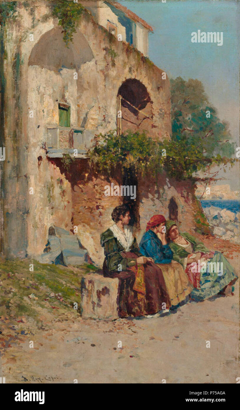 Drei junge Frauen auf Capri, Öl auf Leinwand, 40 x 25,5 cm . 19ème/20ème siècle 17 Bernardo Hay Drei junge Frauen auf Capri Banque D'Images