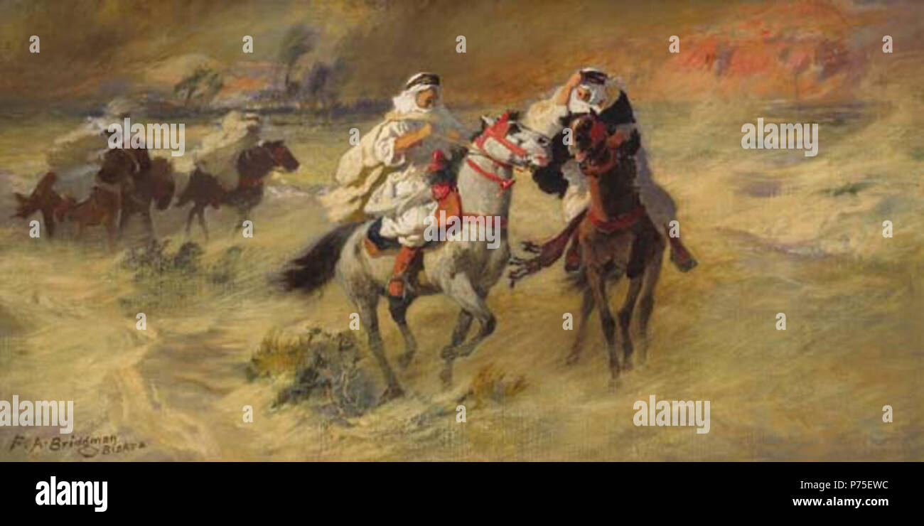 . Anglais : Sandstorm dans Biskya Français : Tempête de sable à Biskya : N/A 124 Frederick Arthur Bridgman - sandstorm dans Biskya Banque D'Images
