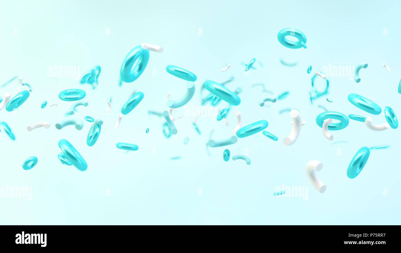 Des éléments géométriques de base flottante le rendu 3D Banque D'Images