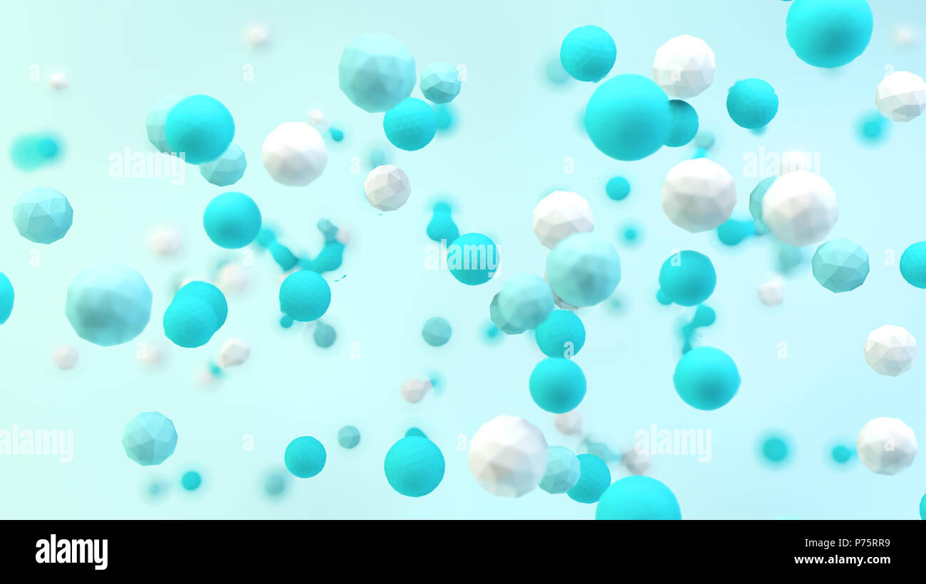 Sphères bleu rendu 3d'arrière-plan Banque D'Images