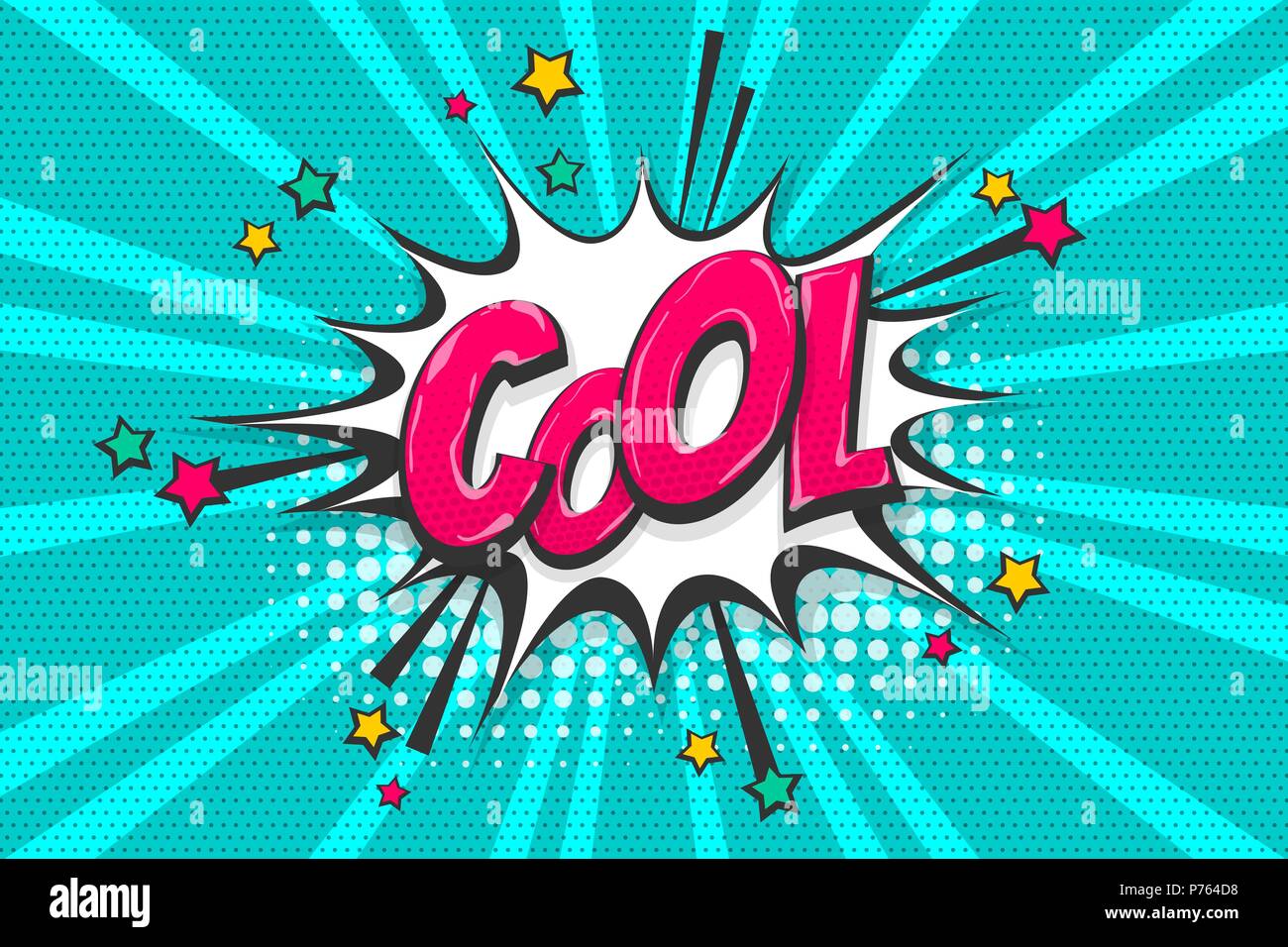 Cool pop art comic book text speech bubble Illustration de Vecteur