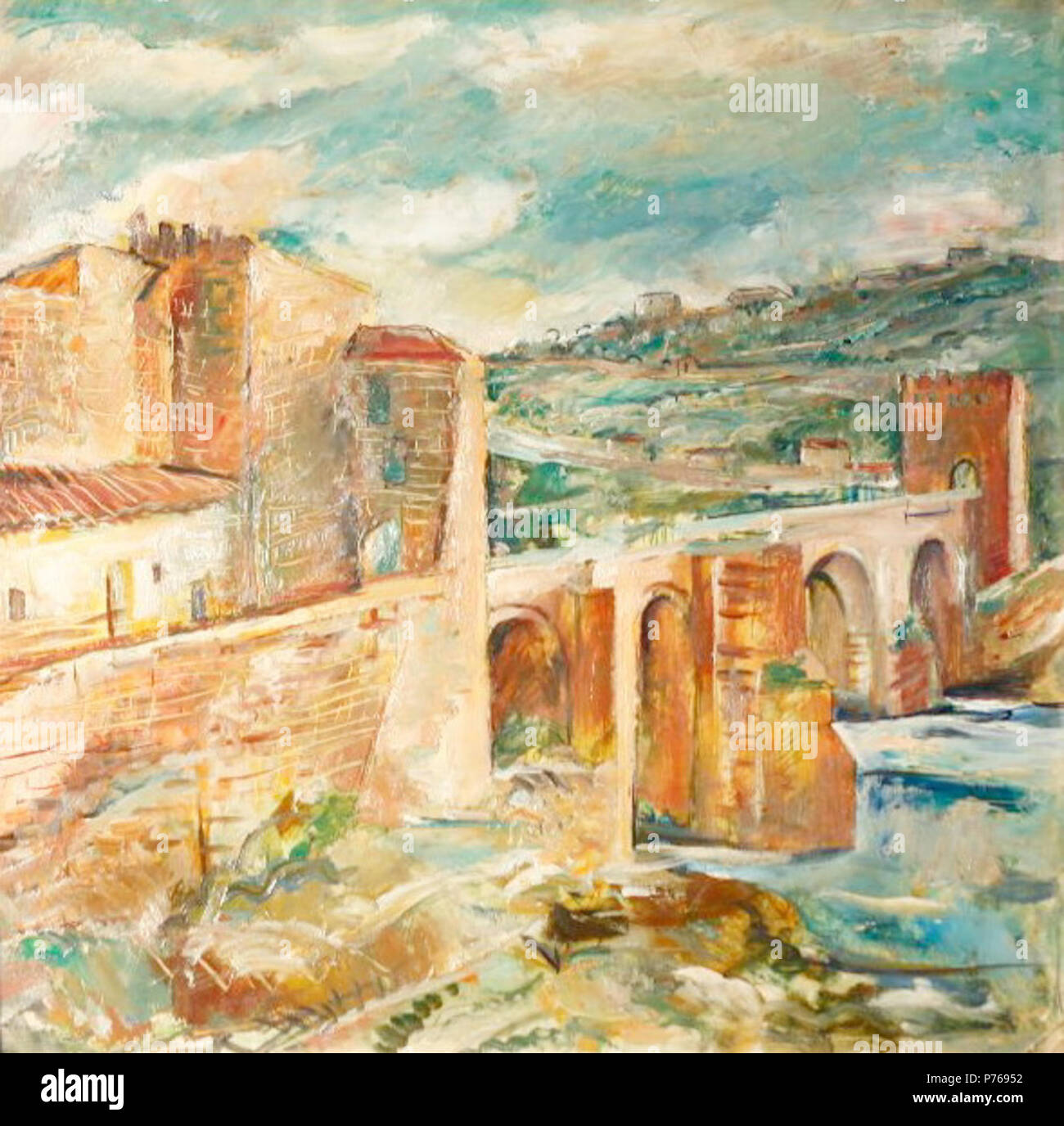 Român : Elena Popea - Pod în Toledo, Muzeul de Art Braov, n° inv. 89, art. nr. 46. Date inconnue 9 Elena Popea - din Toldedo Pod Banque D'Images