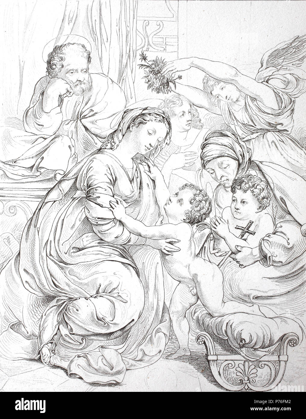La sainte famille de Jésus Christ, par Rafael, numérique l'amélioration de la reproduction de l'original d'imprimer à partir de l'année 1881 Banque D'Images
