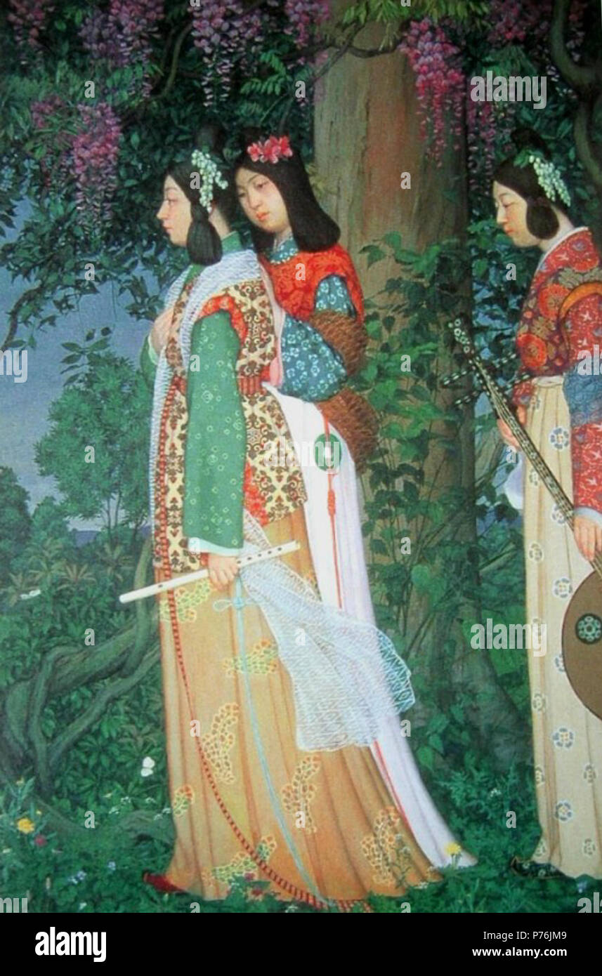 Français : Loisirs dans les domaines, par l'Ama Eisaku, University Art Museum, Tokyo University of the Arts, le Japon : . 1 1925 in les champs par l'Ama Eisaku (Geidai Museum) Banque D'Images