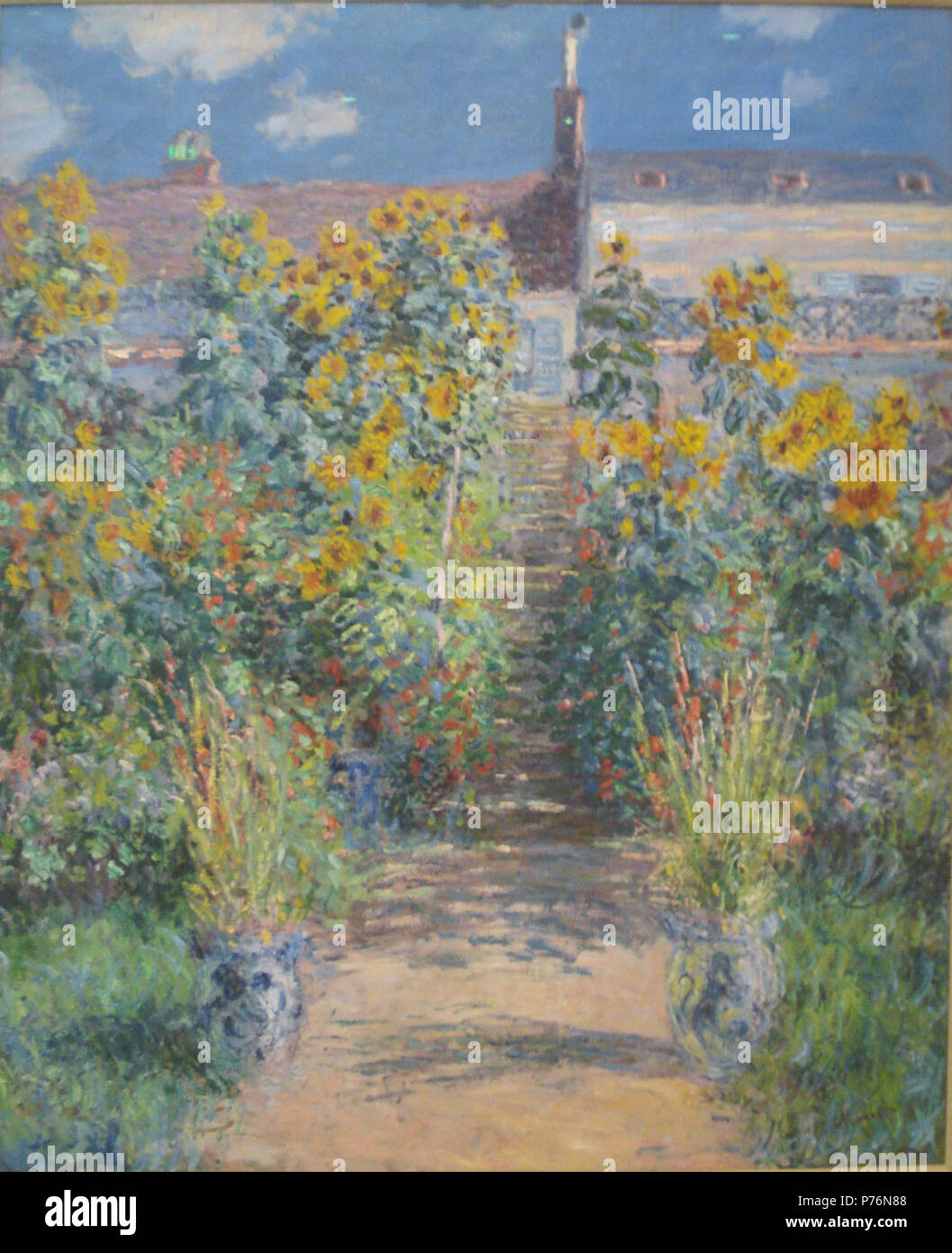 : 1881- . L'artiste anglais : Jardin de Vétheuil, 1881, Norton Simon Museum . 1881 220 L'artiste à Vétheuil le jardin de Claude Monet Banque D'Images