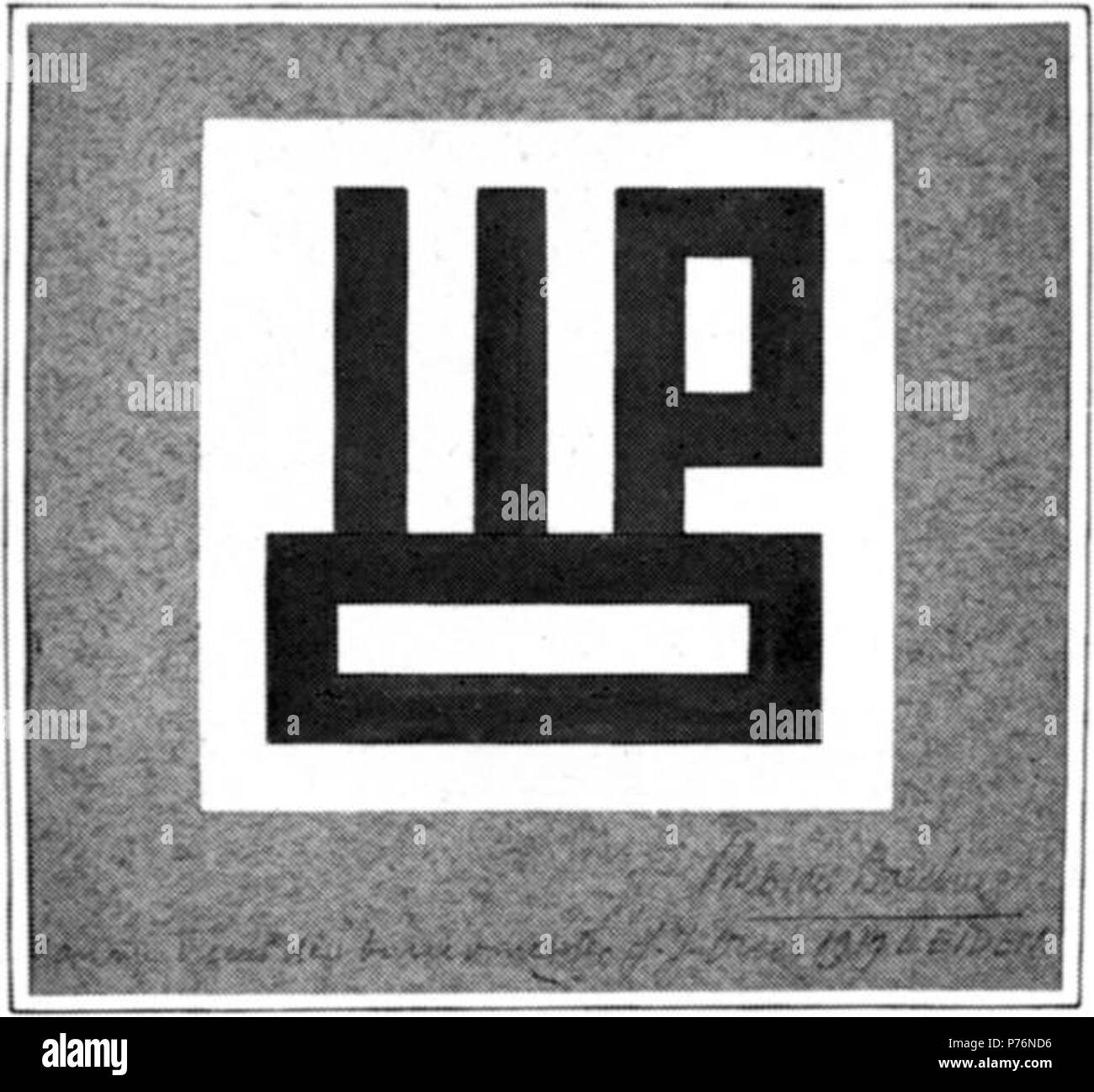 . Conception d'un monogramme pour J.J.P. Oud 1919221 Theo van Doesburg 012 Banque D'Images