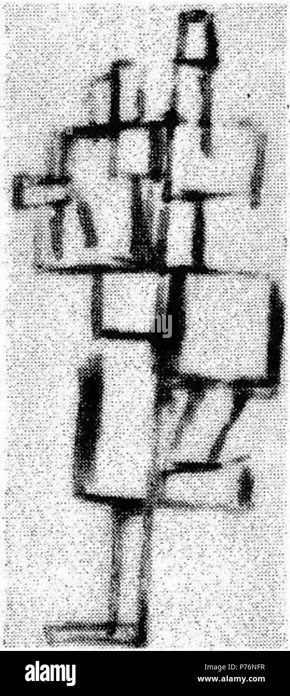 Anglais : Theo van Doesburg. Étude pour le rythme d'une danse russe. 1917-1918 (). Crayon et encre sur papier. 8,5 × 4,5 cm. New York, Museum of Modern Art (inv.nr. 26.69-3). Nederlands : Theo van Doesburg. Studie voor Ritme van een dans Schaubek. 1917-1918 (). Potlood inkt en op papier. 8,5 × 4,5 cm. New York, Museum of Modern Art (inv.nr. 26.69-3). 1917-1918 (vraisemblablement) 221 Theo van Doesburg l'étude 3 Banque D'Images