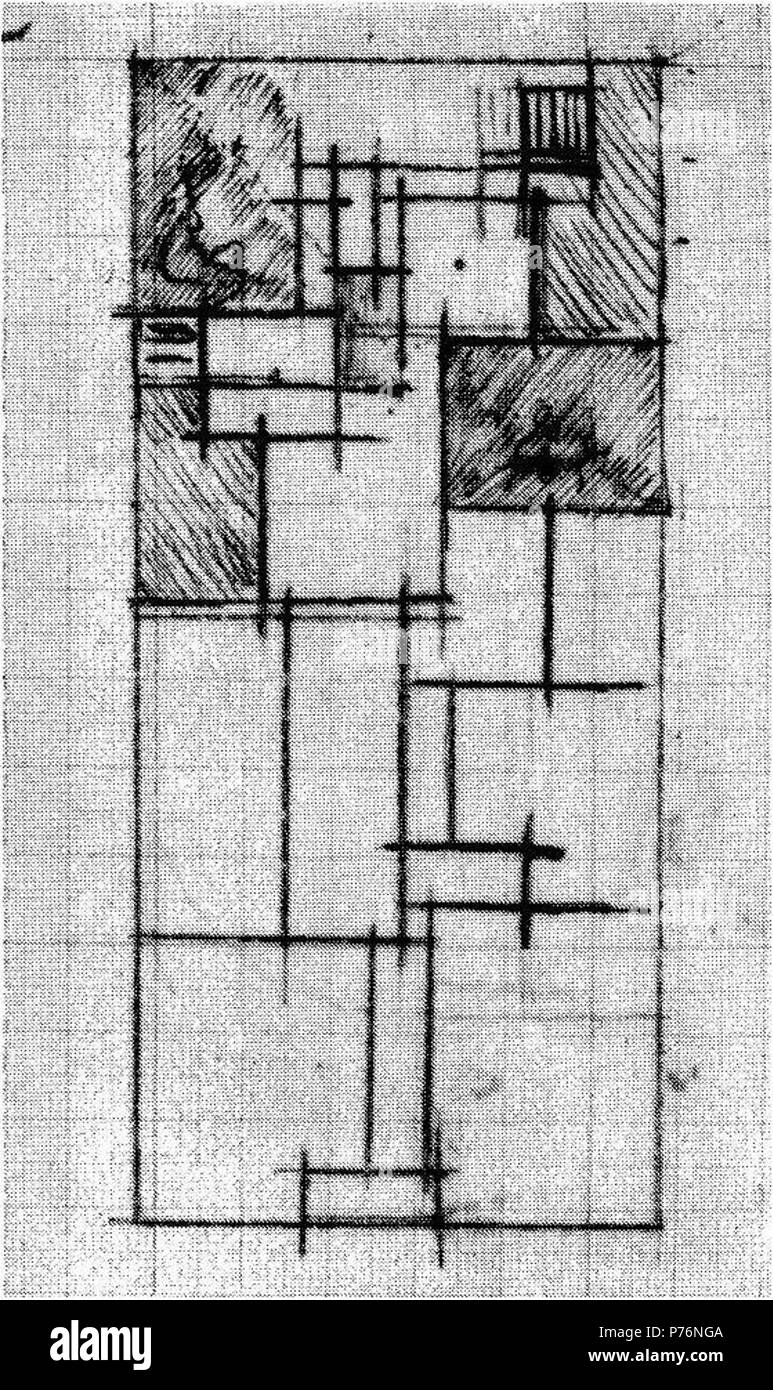 Anglais : Theo van Doesburg. Étude pour le rythme d'une danse russe. 1917-1918 (). Crayon, crayon de couleur et encre sur papier millimétré. 16 × 10,5 cm. New York, Museum of Modern Art (inv.nr. 26.69-7). Nederlands : Theo van Doesburg. Studie voor Ritme van een dans Schaubek. 1917-1918 (). Potlood, kleurpotlood millimeterpapier inkt en op. 16 × 10,5 cm. New York, Museum of Modern Art (inv.nr. 26.69-7). 1917-1918 (vraisemblablement) 221 Theo van Doesburg études 7 Banque D'Images