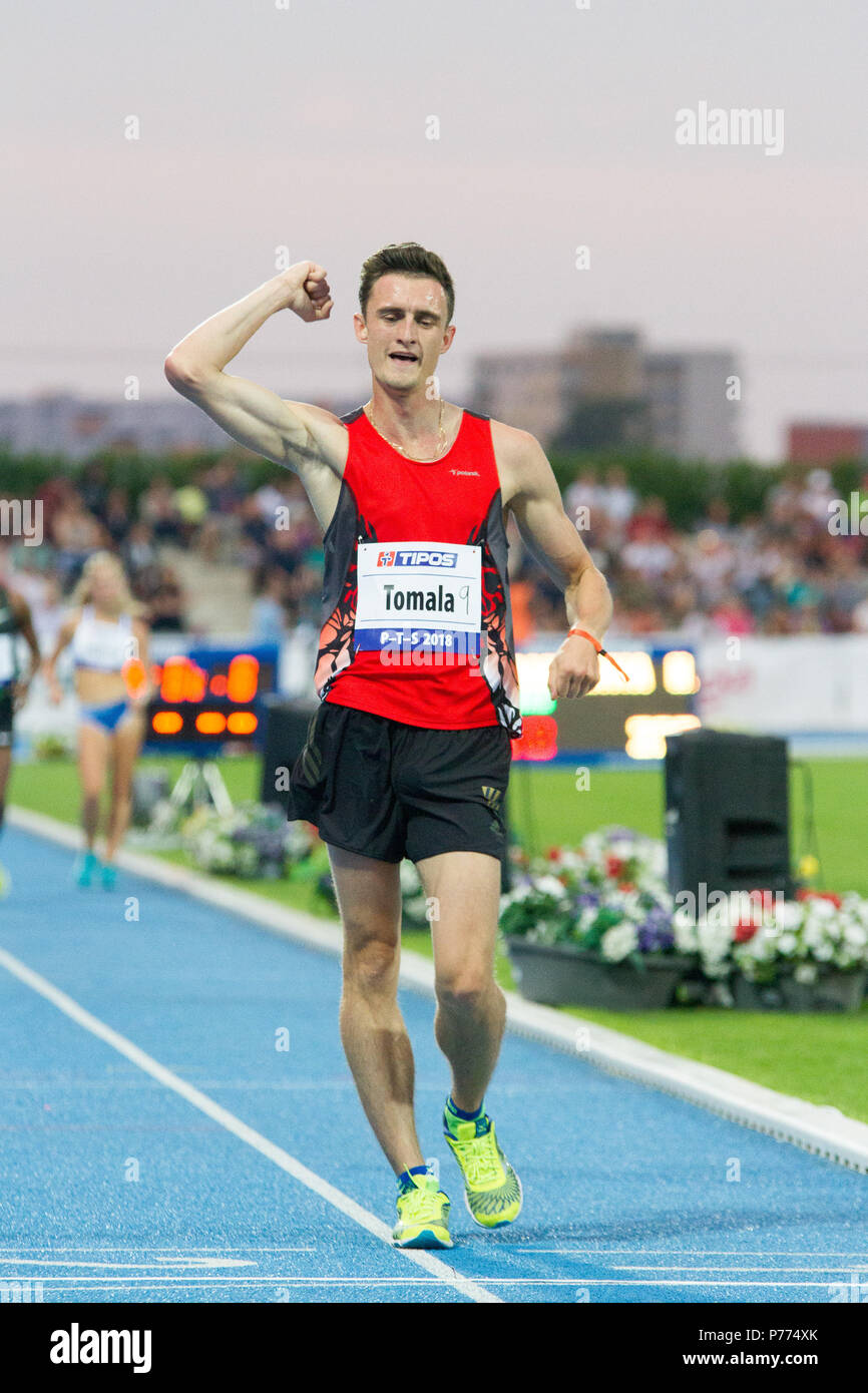 Racewalker polonais Dawid Tomala en concurrence à la P-T-S athlétisme sports dans le site de x-bionic sphere® dans Samorín, Slovaquie Banque D'Images