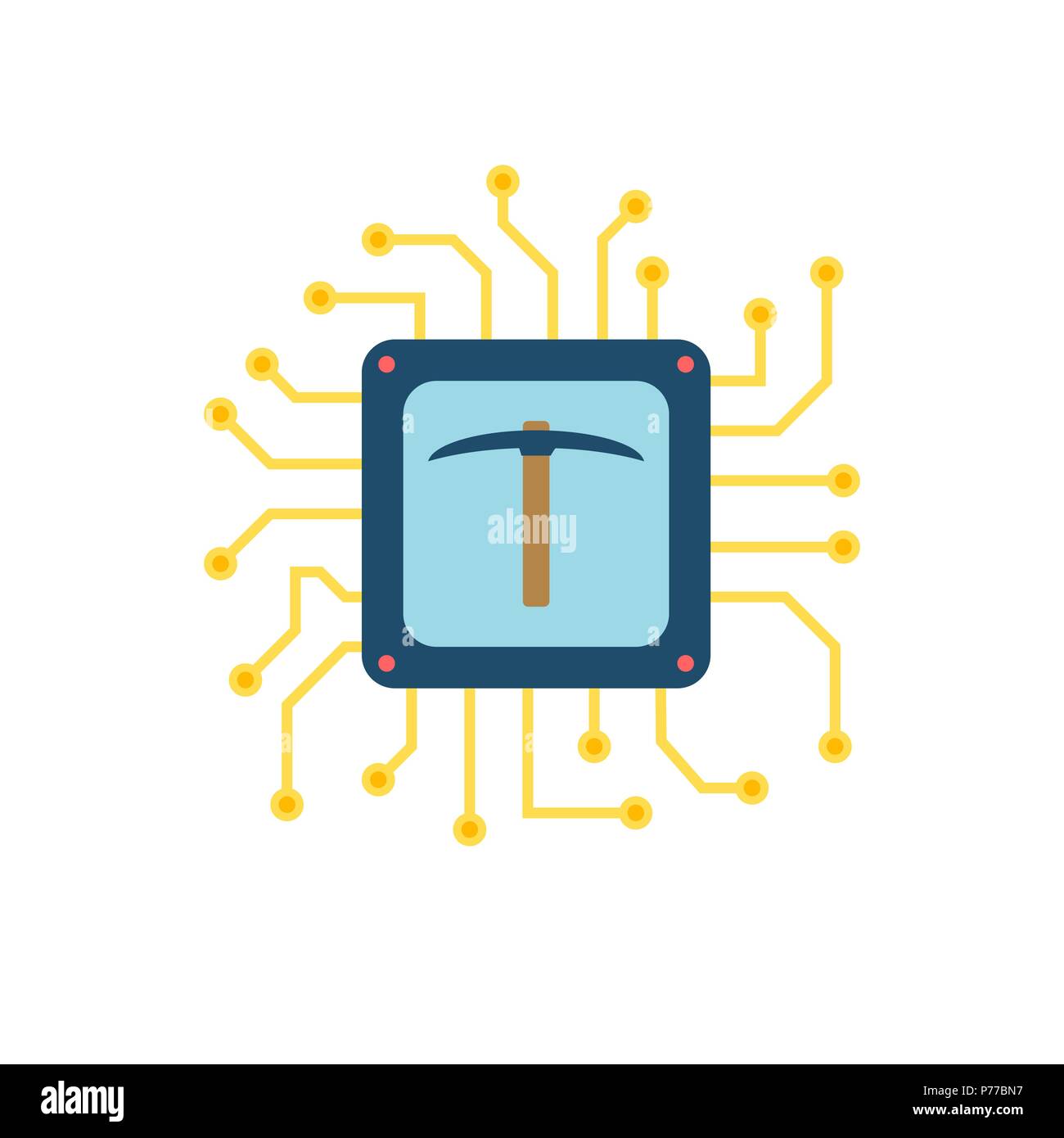 L'exploitation minière, de l'UC, Microchip PIC Télévision Vector Icône. Isolé sur fond blanc. Télévision à la mode Style. Illustration de Vecteur