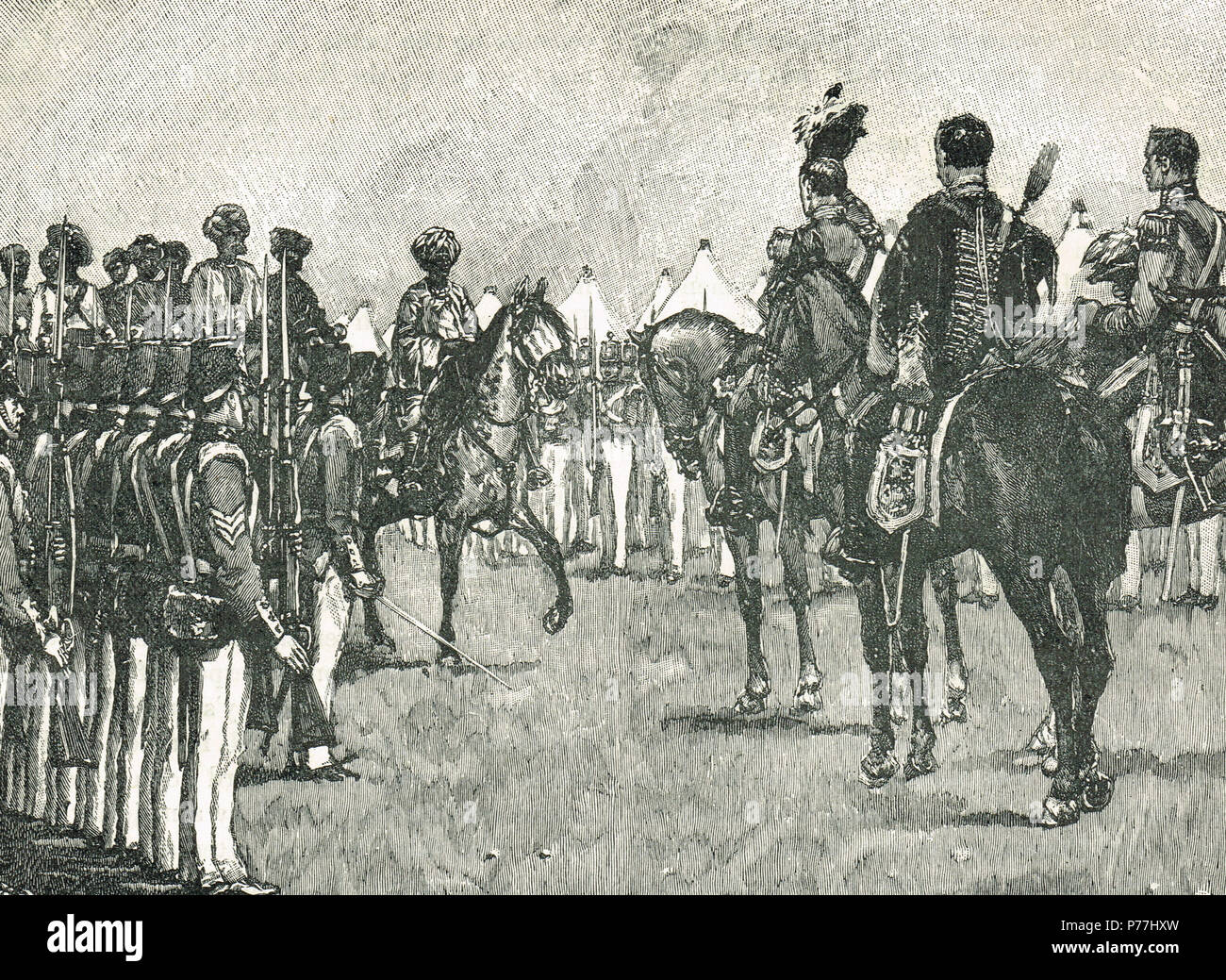L'arrivée de Maharadjah Duleep Singh, au camp britannique, après la bataille de Sobraon, ont combattu le 10 février 1846 Banque D'Images