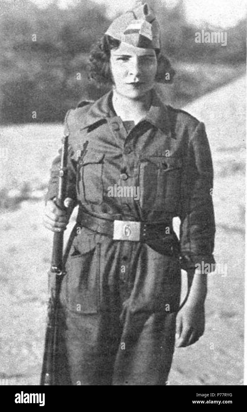 31 Esperanza Rodríguez co uniforme das Milicias Galegas. 1936 Banque D'Images