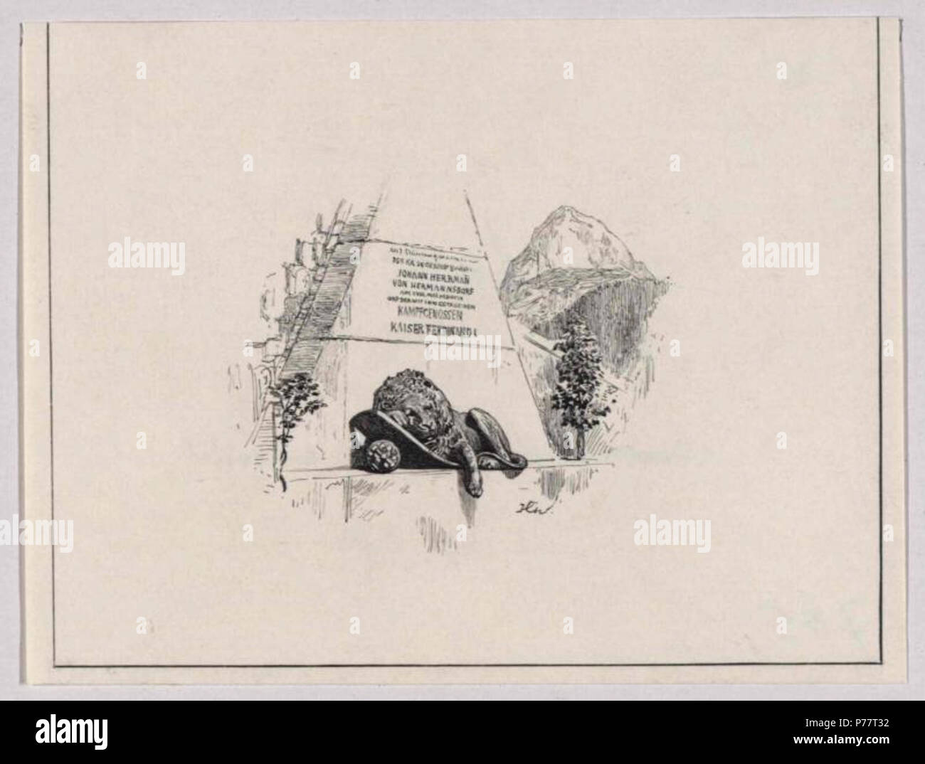 30 Hugo Charlemont - Denkmal für Hauptmann Johann von Hermann-Hermannsdorf auf dem Predil Banque D'Images