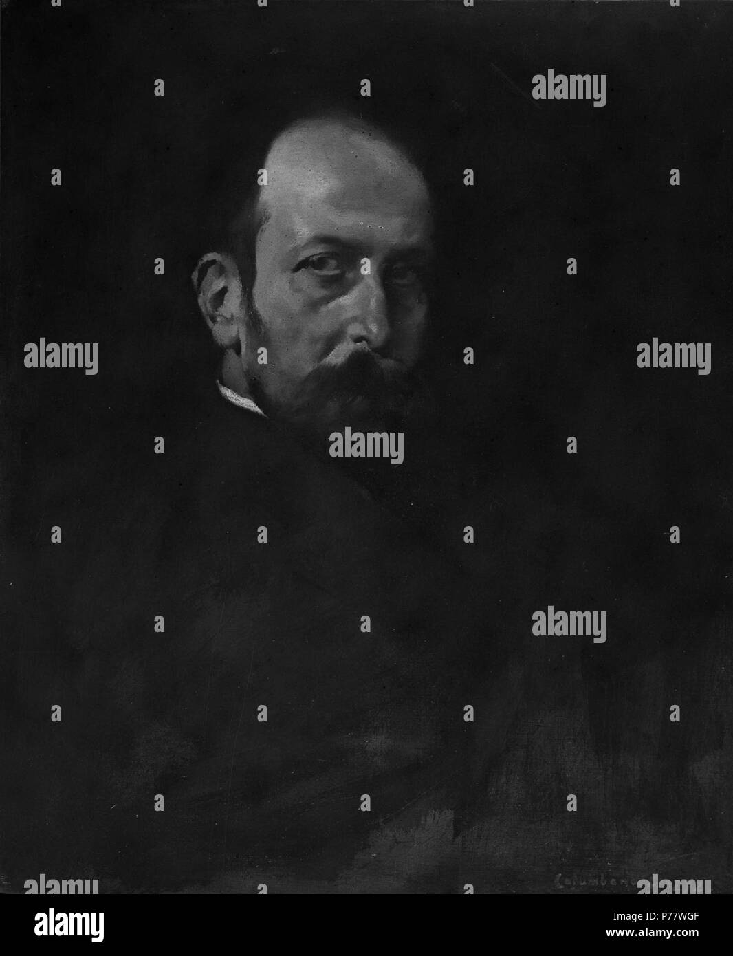 55 Retrato de Henrique Lopes de Mendonça (1892) - Columbano Bordalo Pinheiro Banque D'Images