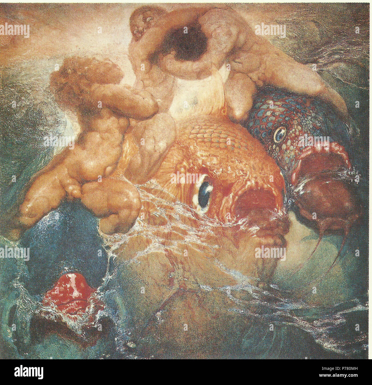 Español : 7. Poema del Mar / Amanecer, 1913-1924, óleo sobre lienzo, 126 x 126 cm. (Museo Néstor). Entre 1913 et 1924 3 Amanecer (Poema del Mar) Banque D'Images