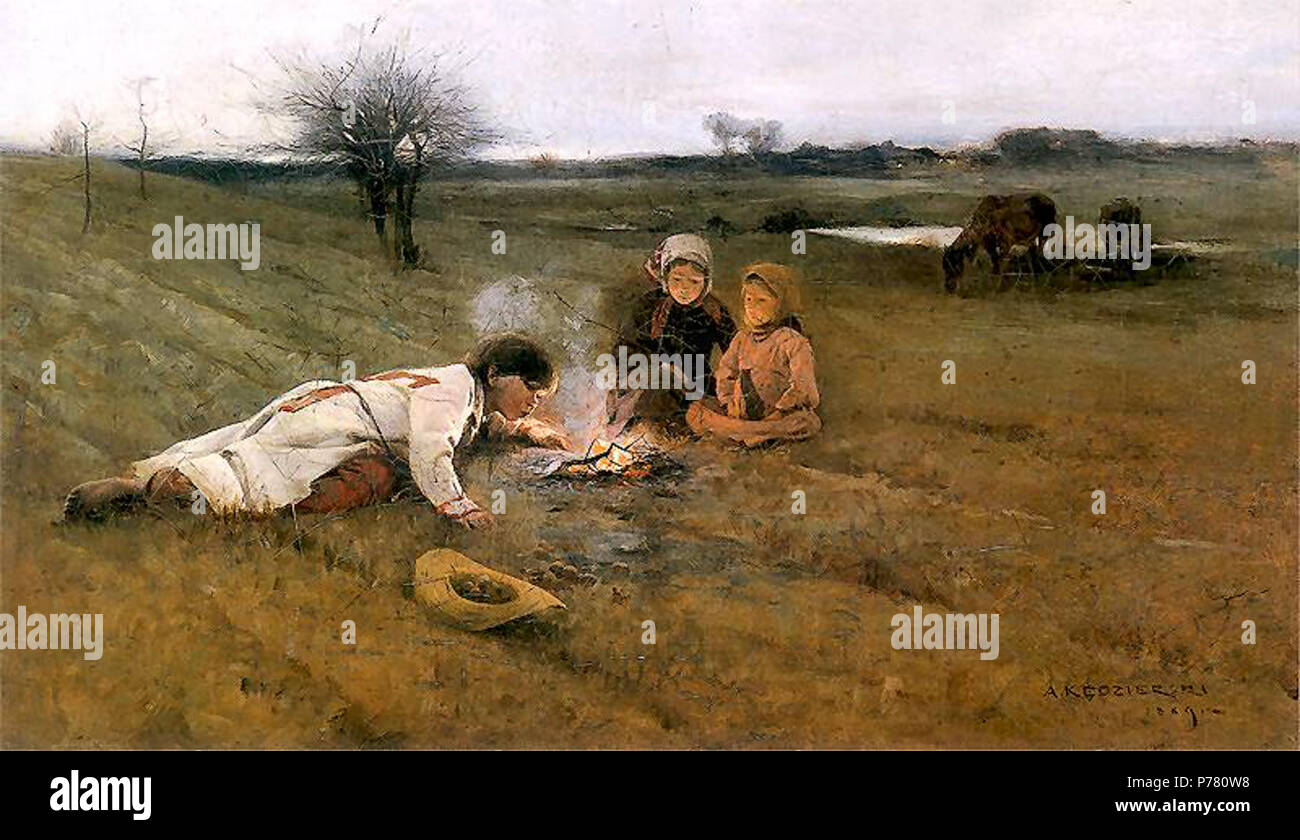 4 Apoloniusz Kędzierski W polu 1889 Banque D'Images