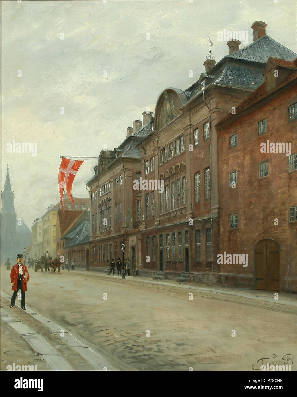 Dansk : Peter Tom-Petersen Kompagnis (1861-1926) Asiatisk bygning formodentlig laerred 1888 runt på Olie. 42 x 35. Privat eje . N/A 53 Strandgade PTP - Asiatisk Kompagnis Bygning Banque D'Images