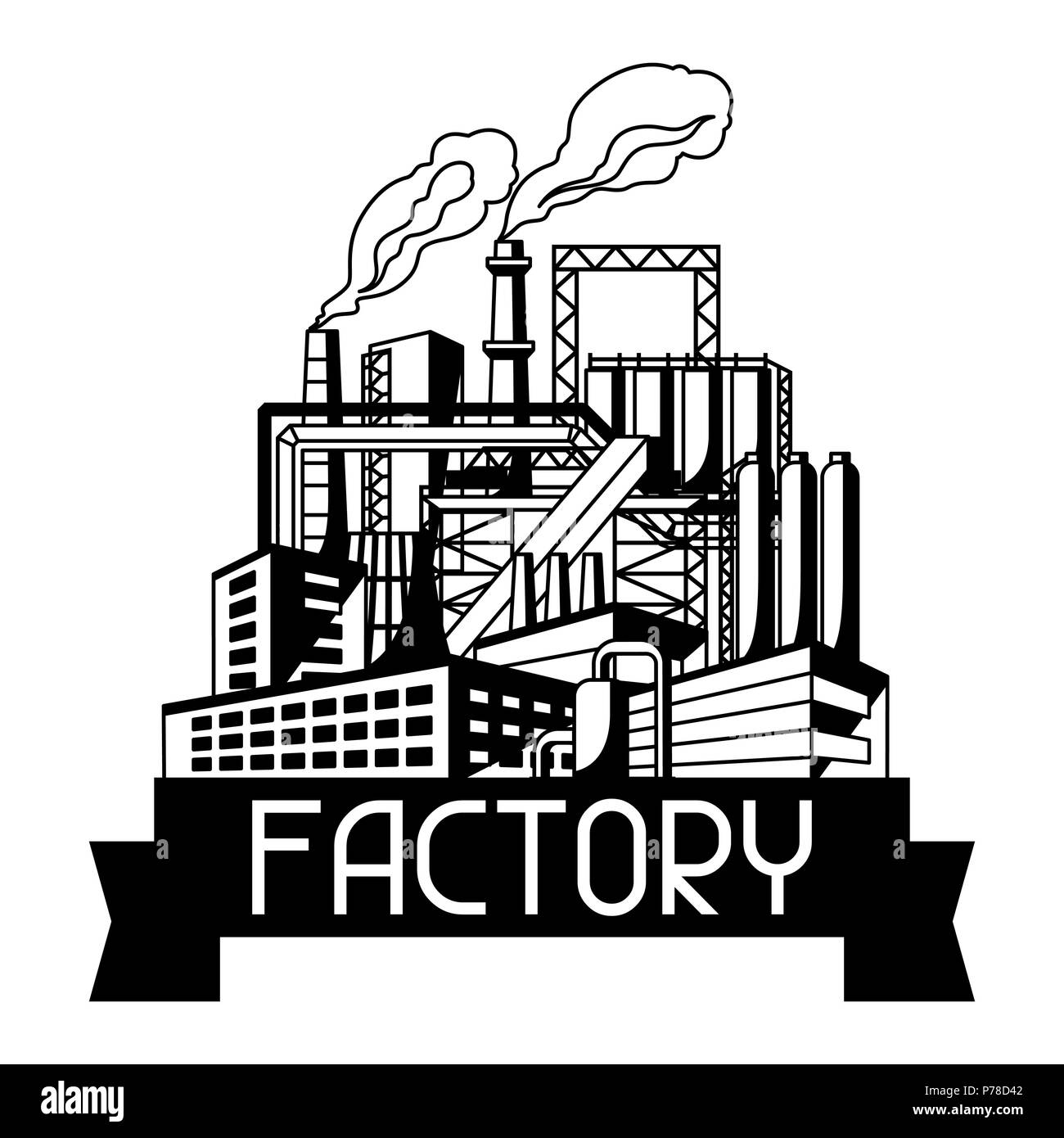 Arrière-plan de l'usine industrielle. Illustration de Vecteur