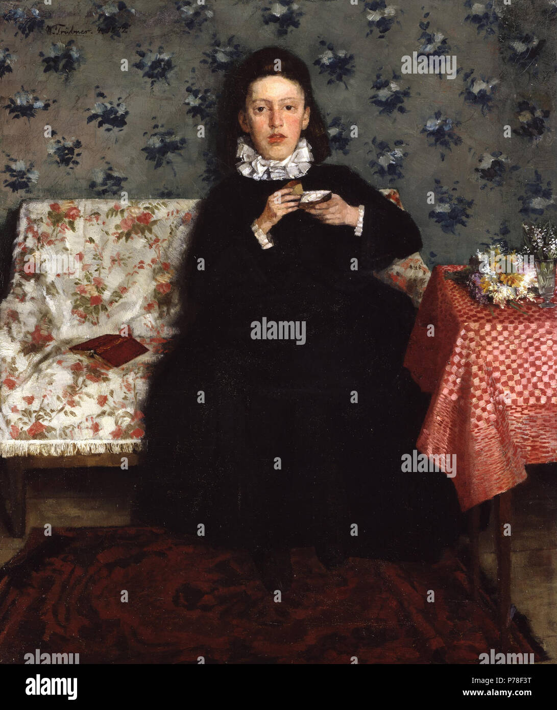 67 Wilhelm Trübner - Auf dem Kanapee - Banque D'Images