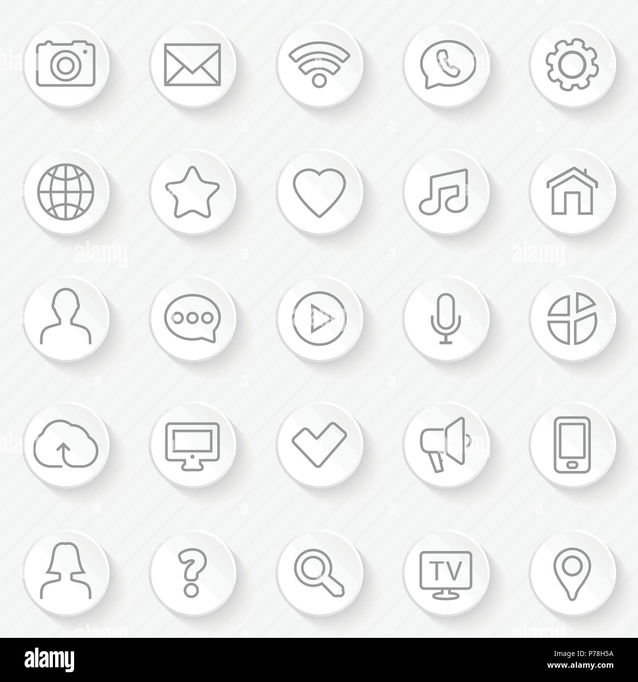 Lignes fines web icons set - Contact et de la communication. Vector illustration. Illustration de Vecteur