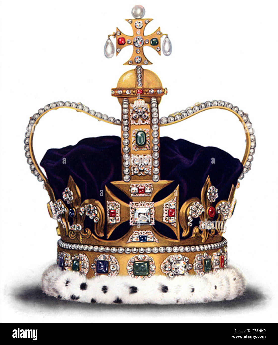 Anglais : St Edward's Crown Italiano : Corona di Sant'Edoardo . circa 1919 4 Corona di Sant'Edoardo Banque D'Images
