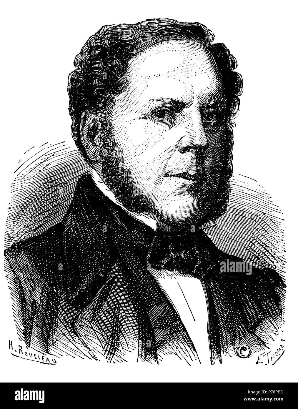 Charles Christofle (1805-1863), orfebre e industrial francés. La gravure de 1873. Banque D'Images