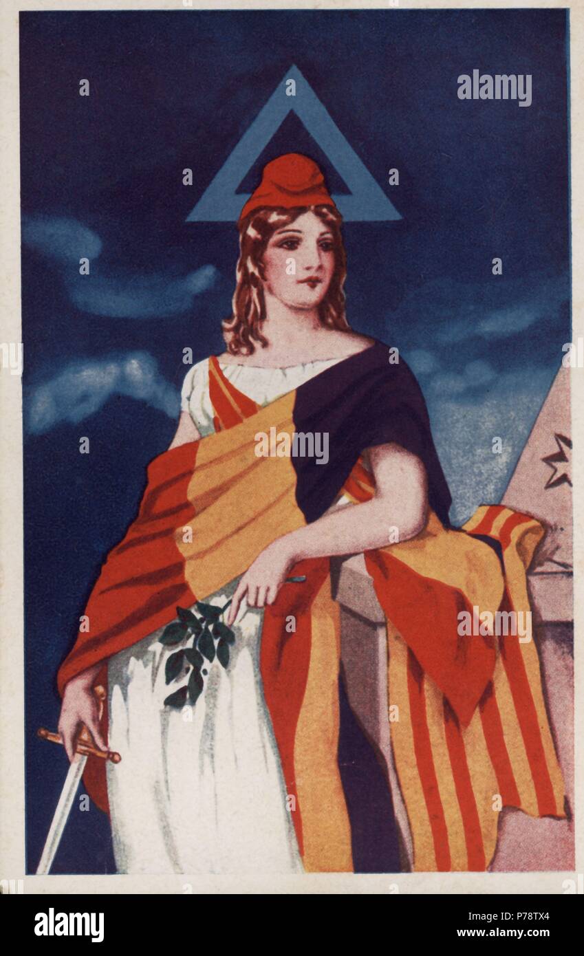 España. Alegoría de la República española y catalana. Año 1931 Photo Stock  - Alamy