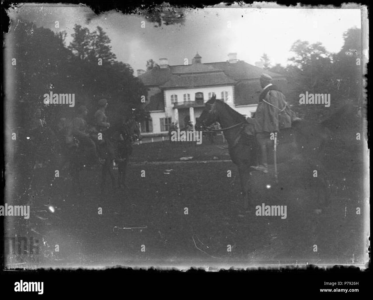 46 p 2 patrouille uł dworze Wielicku przy LP W, 02, 1916 Wołyń Banque D'Images