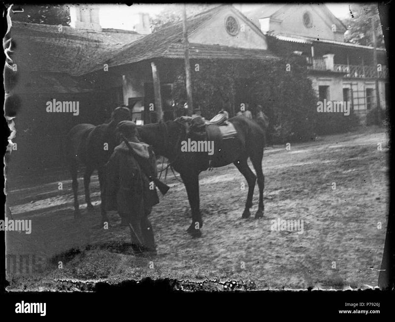 46 p 2 patrouille uł dworze Lubitowie przy LP W, 02, 1916 Wołyń Banque D'Images