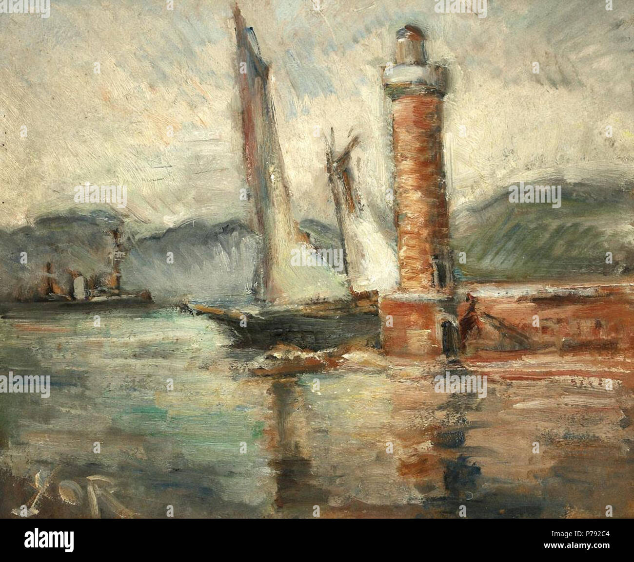 Român : Petre Iorgulescu-Yor - loin, ulei pe carton, 25x30,5 cm, semnat stânga jos, cu alb, YOR. . N/A 47 Petre Iorgulescu-Yor - loin Banque D'Images