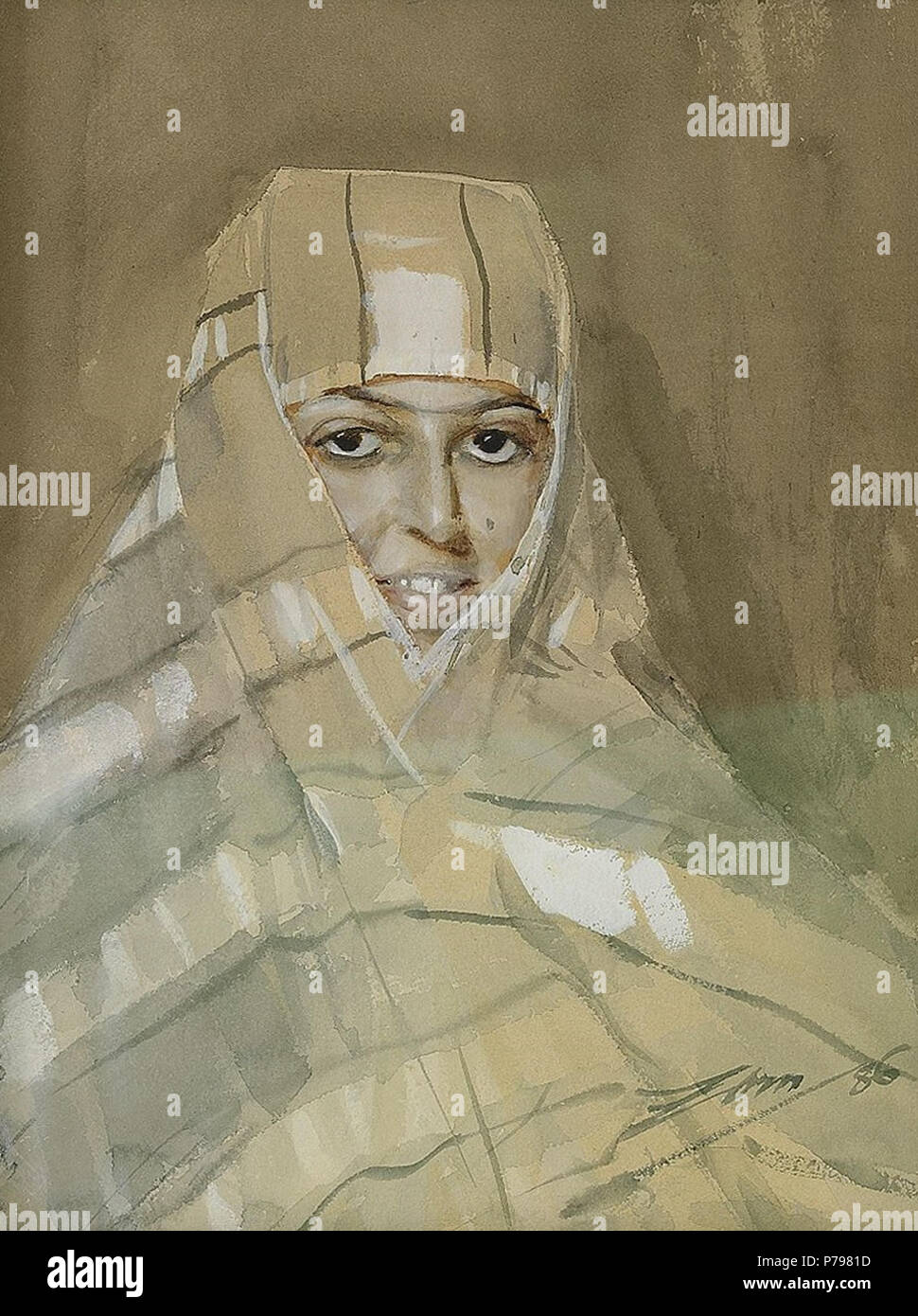 N/A. N/A 8 Anders Zorn - fille bédouine (1886) Banque D'Images