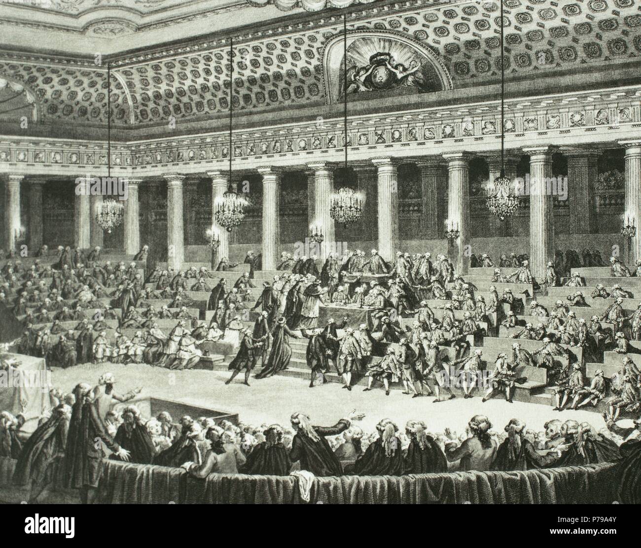 Assemblée nationale constituante. A l'Assemblée nationale de fromed le 9 juillet 1789, au cours des premières étapes de la Révolution française. Dissout le 30 septembre 1791. La gravure. 19e siècle. Banque D'Images