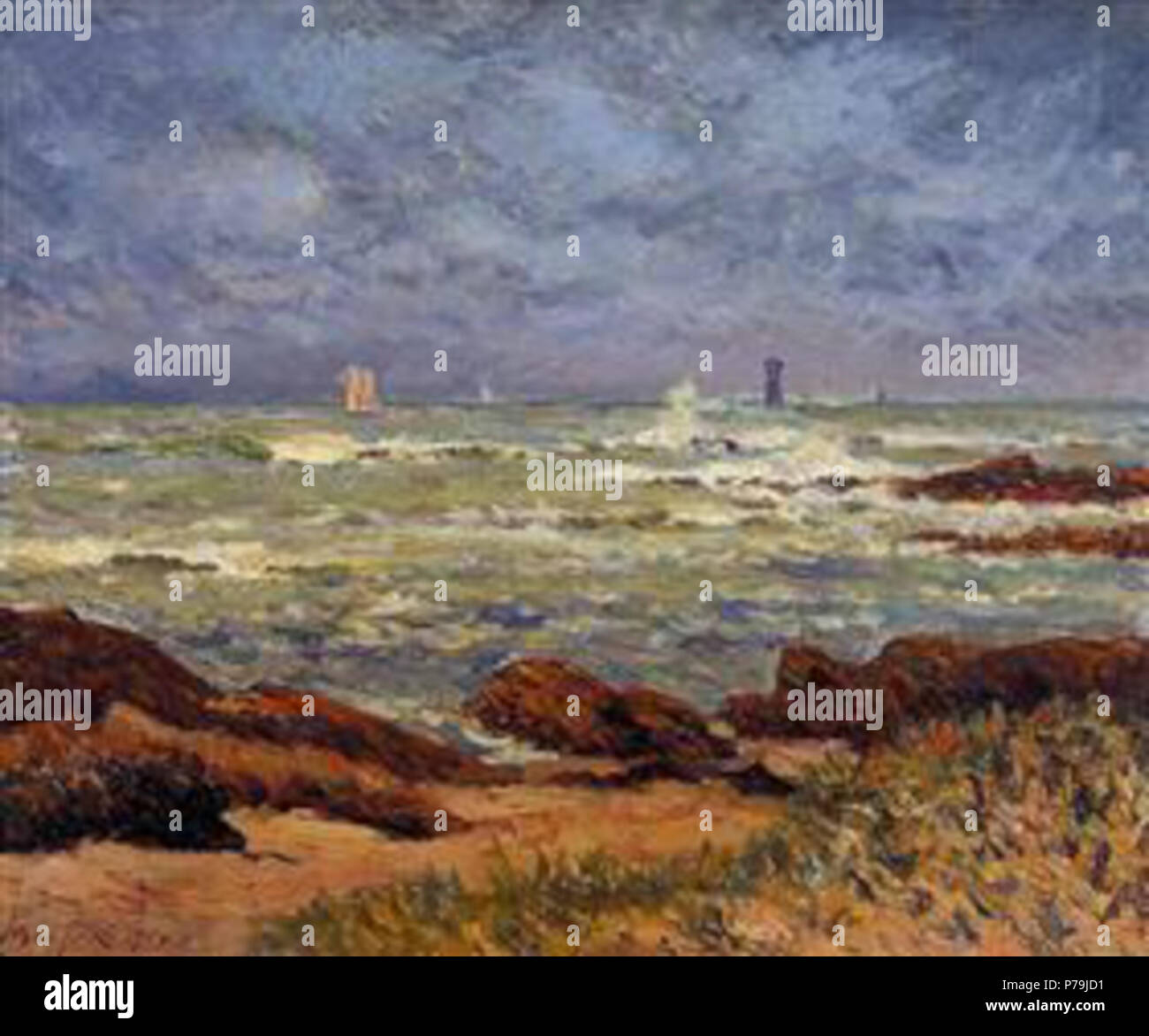 Travailler par Maxime Maufra . avant 1918 55 - Maufra-le-phare des barges-1904 Banque D'Images