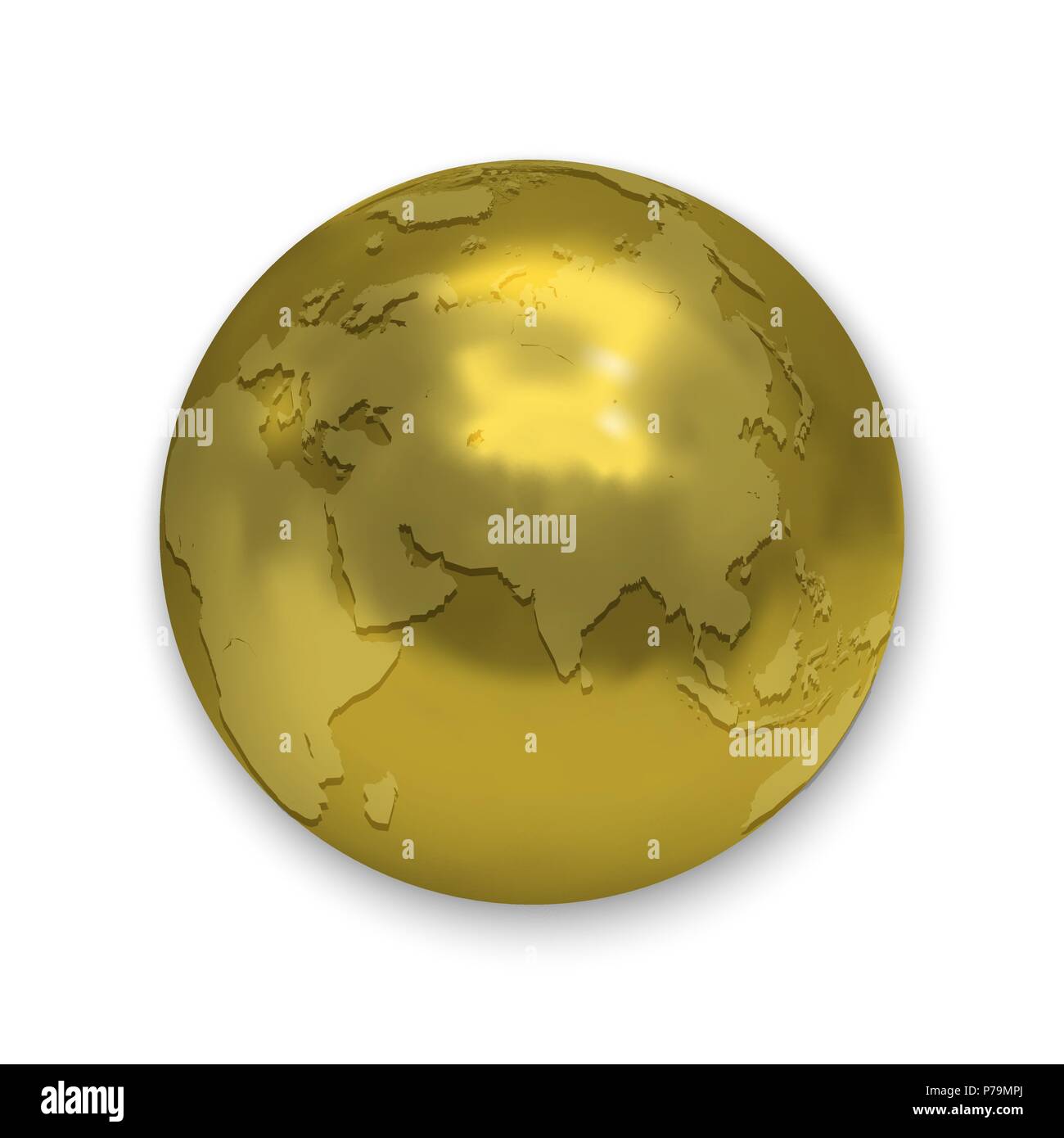 Golden Globe brillant icon isolé sur fond blanc Illustration de Vecteur