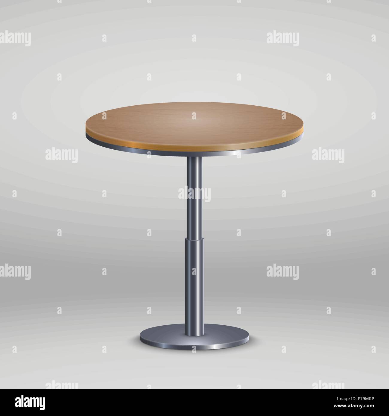 Table ronde avec plaque de bois Illustration de Vecteur