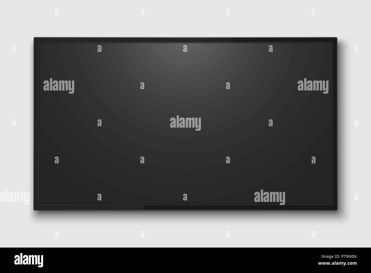 Réaliste à l'écran du téléviseur. Panneau LCD télévision moderne avec match de foot Illustration de Vecteur