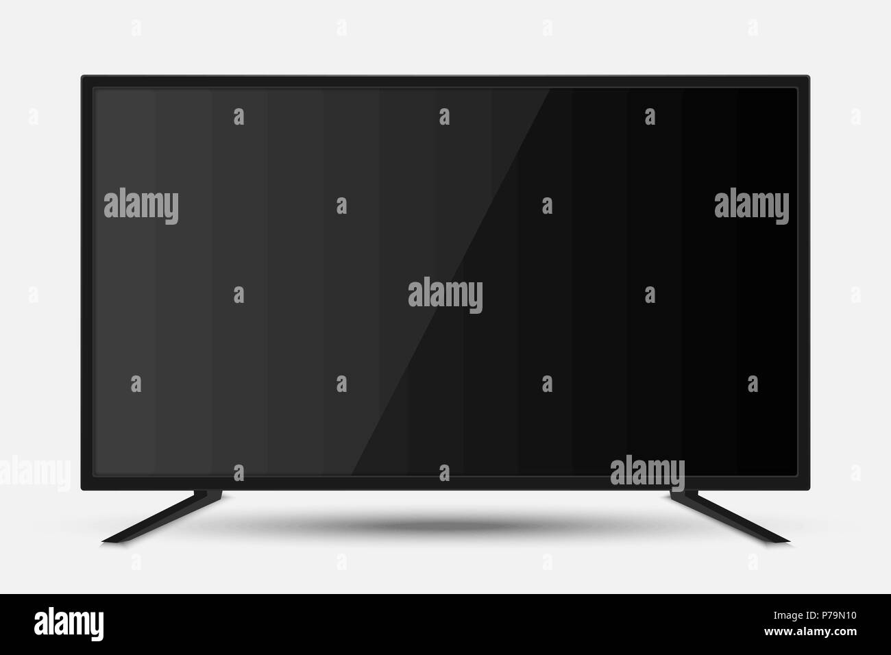 Réaliste à l'écran du téléviseur. Panneau LCD télévision moderne avec match de foot Illustration de Vecteur